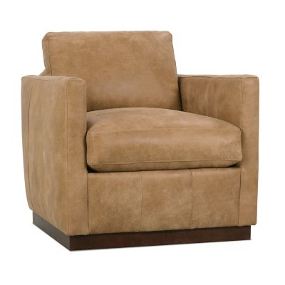 Allie Leather Swivel Armchair