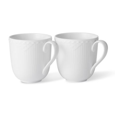 White Fluted Half Lace Cup, Set of 2