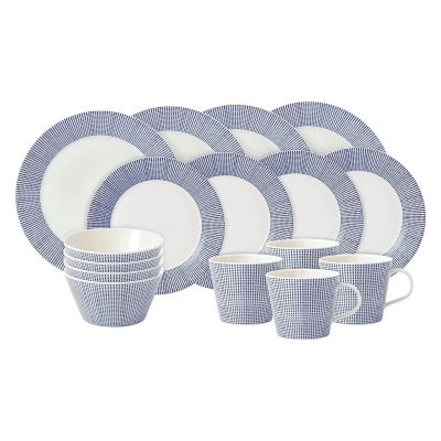Pacific Blue Dots Dinnerware, Set of 16