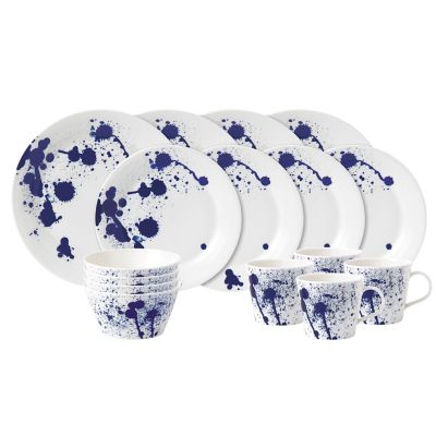 Pacific Blue Splash Dinnerware, Set of 16