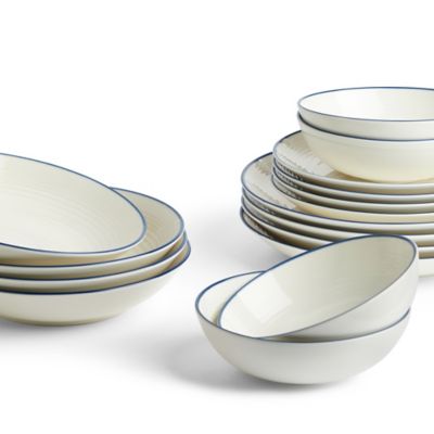 Maze Denim Line Dinnerware, Set of 16