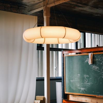 Shown in White finish, lit, in use