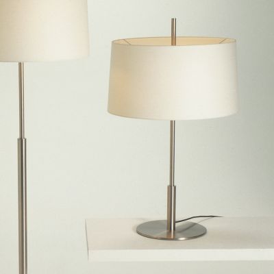 Diana Table Lamp (Satin Nickel/White Linen)-OPEN BOX RETURN