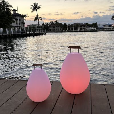 Portable Lantern Shaped Glass Waterproof LED Modern Outdoor Lights