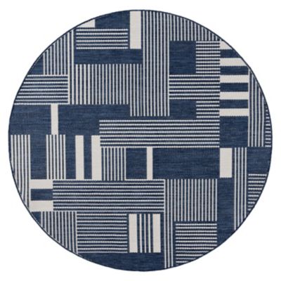 Navy Indoor/Outdoor Flat Area Rug
