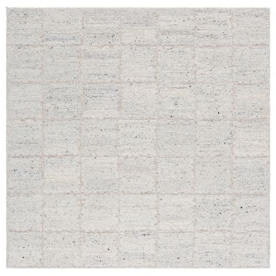 Silver Check Area Rug