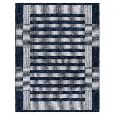 Navy Block Area Rug