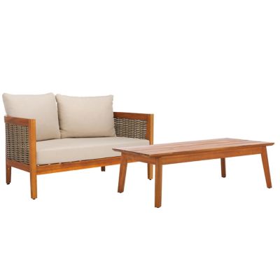 Quellin Outdoor Loveseat with Table