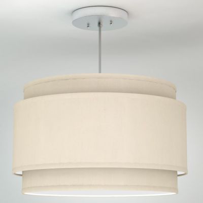 Alicia Linen Double Drum Pendant