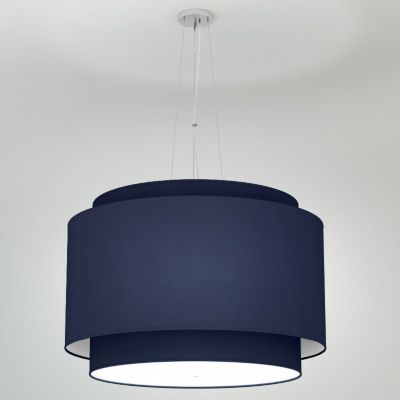 Alicia Linen Double Drum Pendant