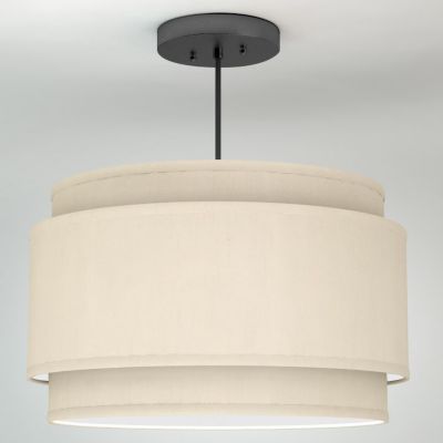 Alicia Linen Double Drum Pendant