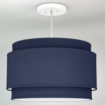Alicia Linen Double Drum Pendant