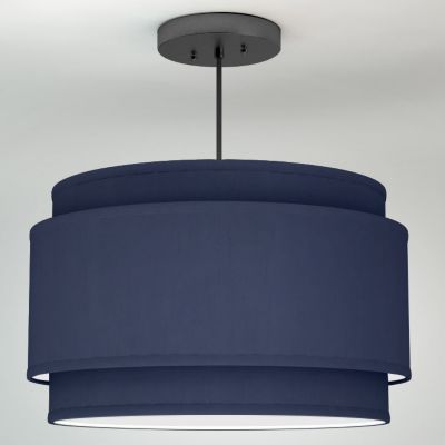 Alicia Linen Double Drum Pendant