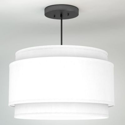 Alicia Linen Double Drum Pendant