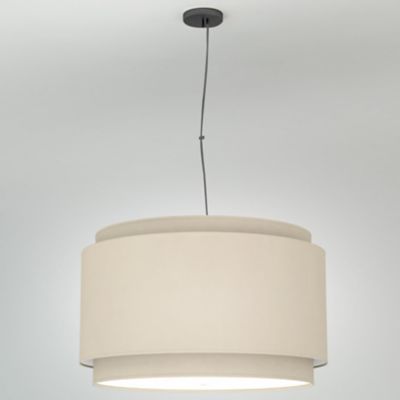Alicia Linen Double Drum Pendant