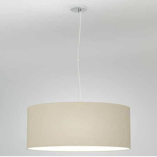 Bryce Linen Drum Pendant(Brushed Nickel/White/28In)-OPEN BOX
