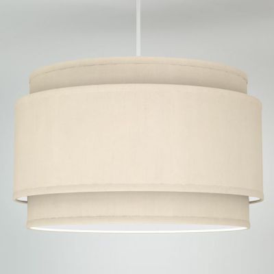 Alicia Linen Drum Pendant (White|Oatmeal|28 In) - OPEN BOX