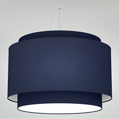 Alicia Linen Pendant (Nickel|Navy|Nickel|42 In) - OPEN BOX