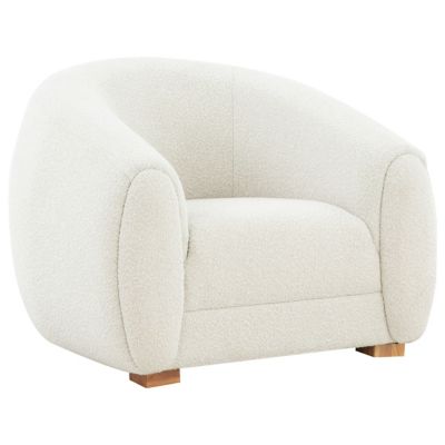 Buy Soft Cosy Bouclé Ivory Natural Otis Swivel Accent Chair from