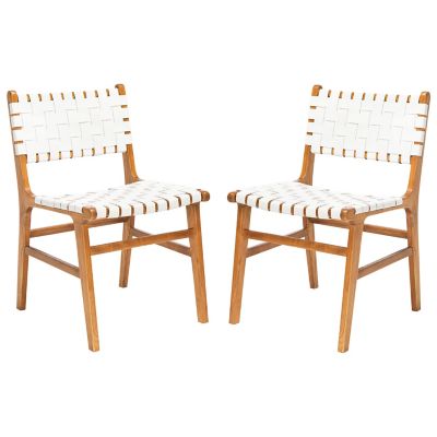 Iracema Woven Leather Dining Chair, Set of 2