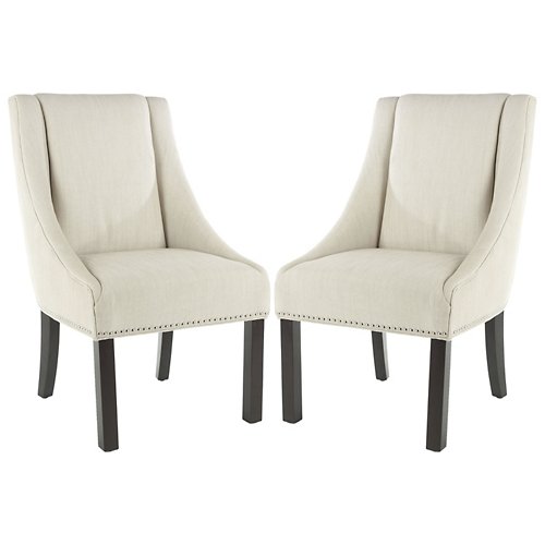 Soraia 20-Inch H Sloping Arm Dining Chair, Set of 2