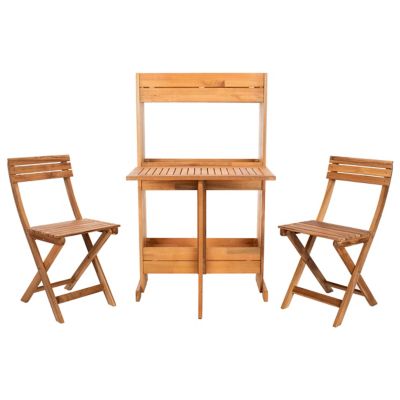 Arleta Outdoor Flower Shelf 3 Pc Bistro Set