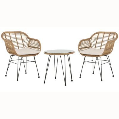 Alemany Outdoor 3 Pcs Lounge Chair Set