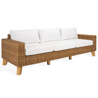 Melva Wicker Patio Outdoor Sofa (Natural) - OPEN BOX