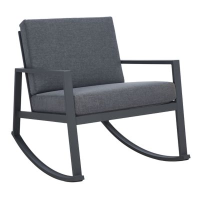 Brosnan Outdoor Rocking Chair (Grey) - OPEN BOX