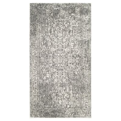 Evermere Distressed Medallion Grey Area Rug