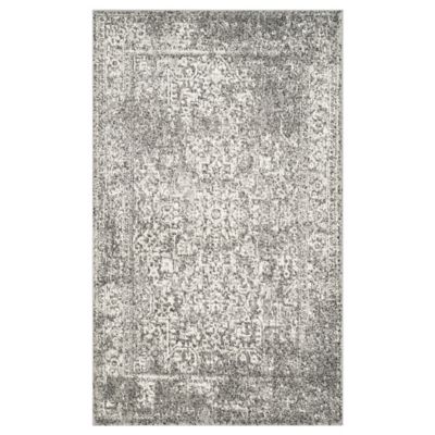 Evermere Distressed Medallion Grey Area Rug