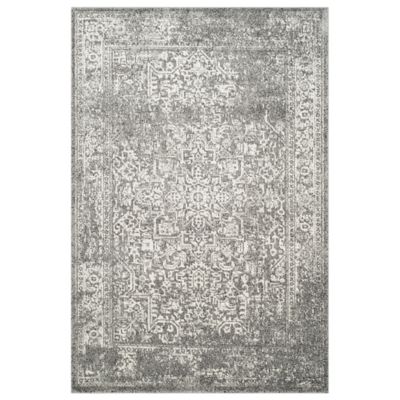 Evermere Distressed Medallion Grey Area Rug