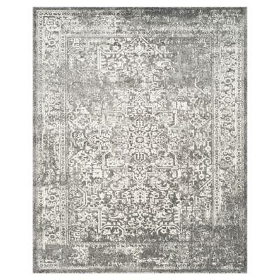 Evermere Distressed Medallion Grey Area Rug