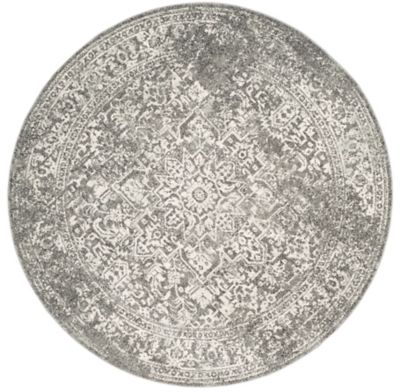 Evermere Distressed Medallion Grey Area Rug