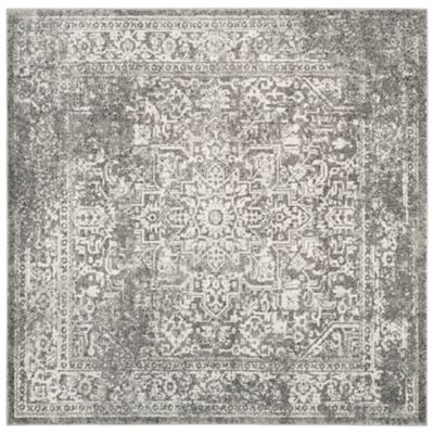 Evermere Distressed Medallion Grey Area Rug