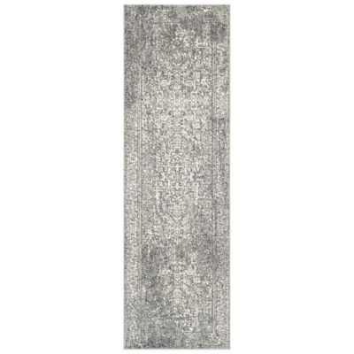 Evermere Distressed Medallion Grey Area Rug