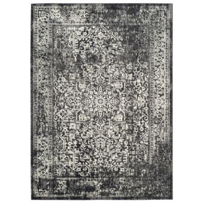 Evermere Distressed Medallion Grey Area Rug