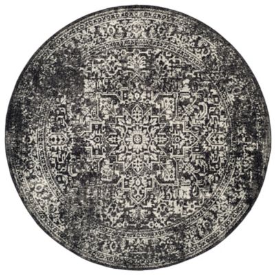 Evermere Distressed Medallion Grey Area Rug