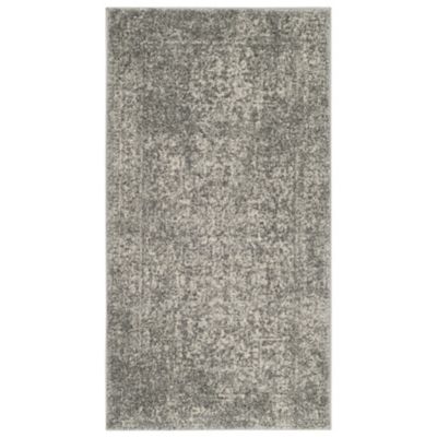 Evermere Distressed Medallion Grey Area Rug