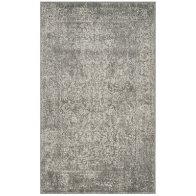 Evermere Distressed Medallion Grey Area Rug