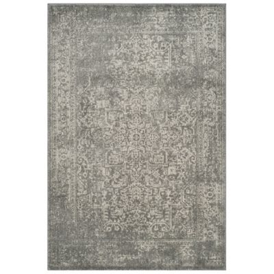 Evermere Distressed Medallion Grey Area Rug