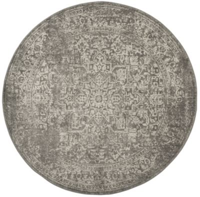 Evermere Distressed Medallion Grey Area Rug