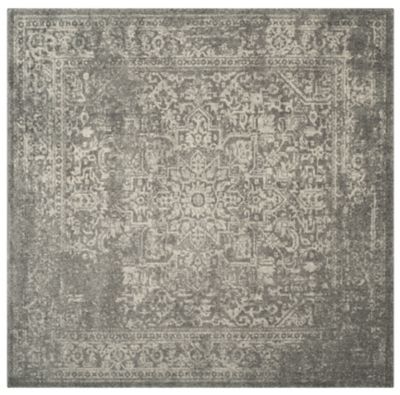 Evermere Distressed Medallion Grey Area Rug