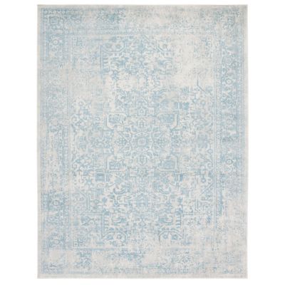 Evermere Distressed Medallion Navy Area Rug
