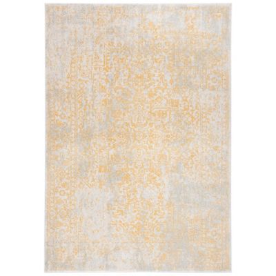 Evermere Distressed Medallion Navy Area Rug