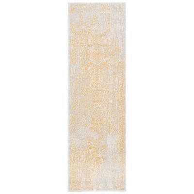 Evermere Distressed Medallion Navy Area Rug