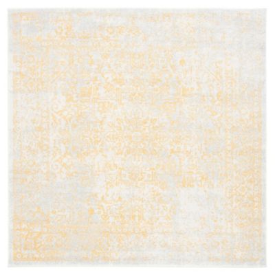 Evermere Distressed Medallion Navy Area Rug