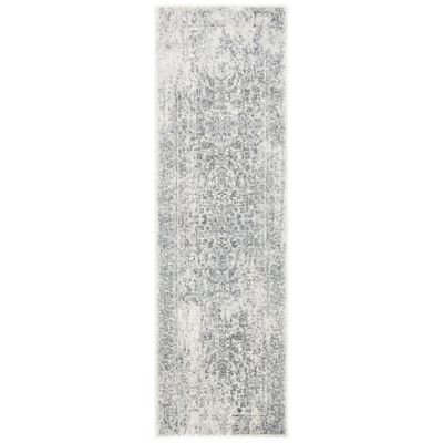 Evermere Distressed Medallion Navy Area Rug