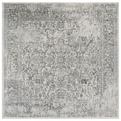 Evermere Distressed Medallion Navy Area Rug