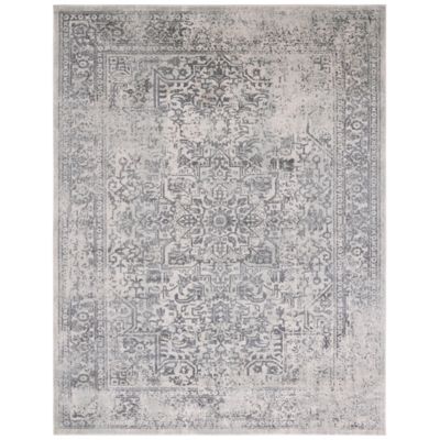Evermere Distressed Medallion Navy Area Rug
